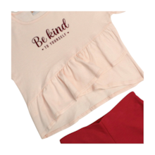 Conjunto Feminino Blusa Estampa Be Kind e Shorts Moletinho 11447 - Kaiani   