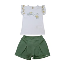 Conjunto Feminino Blusa Estampa Bella e Shorts 21656 - Glinny