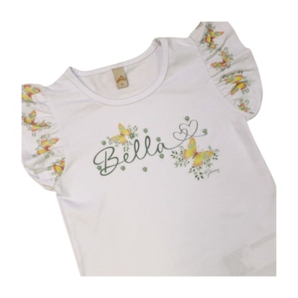 Conjunto Feminino Blusa Estampa Bella e Shorts 21656 - Glinny