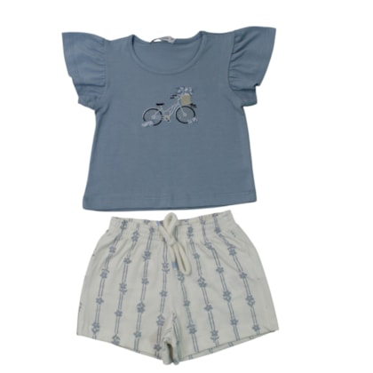 Conjunto Feminino Blusa Estampa Bike e Shorts 113790 - Trick Nick