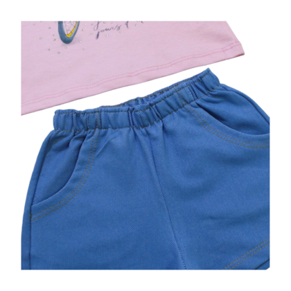 Conjunto Feminino Blusa Estampa Bike e Shorts Cotton Jeans 22145 - Rollu  