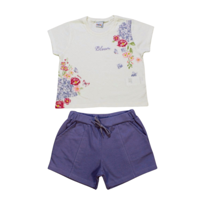 Conjunto Feminino Blusa Estampa Bloom e Shorts 11446 - Kaiani 