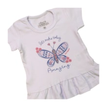 Conjunto Feminino Blusa Estampa Borboleta e Bermuda 10081 - Bicho Bagunça