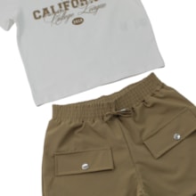 Conjunto Feminino Blusa Estampa California com Glitter e Shorts 27421 - Two Colors