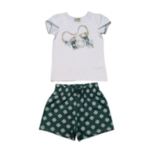 Conjunto Feminino Blusa Estampa Camera e Shorts Moletinho 2001044 - Milon 
