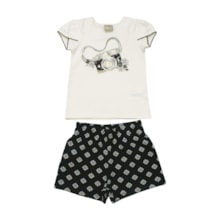 Conjunto Feminino Blusa Estampa Camera e Shorts Moletinho 2001044 - Milon 