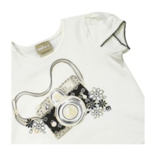 Conjunto Feminino Blusa Estampa Camera e Shorts Moletinho 2001044 - Milon 