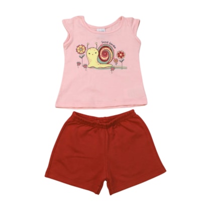 Conjunto Feminino Blusa Estampa Caracol e Shorts 18361 - Teddy