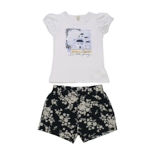 Conjunto Feminino Blusa Estampa Casas e Shorts 21651 - Glinny