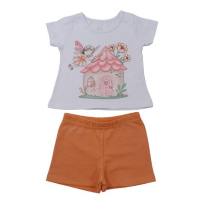 Conjunto Feminino Blusa Estampa Castelo e Shorts 46237 - Kely Kety