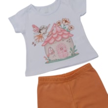 Conjunto Feminino Blusa Estampa Castelo e Shorts 46237 - Kely Kety