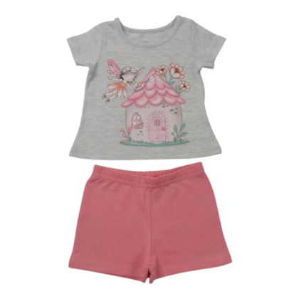 Conjunto Feminino Blusa Estampa Castelo e Shorts 46237 - Kely Kety