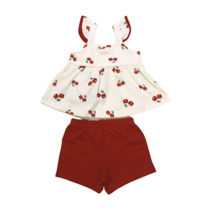 Conjunto Feminino Blusa Estampa Cereja e Shorts 46145 - Alakazoo 