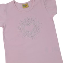 Conjunto Feminino Blusa Estampa Coração com Strass e Shorts 27071 - Rollu