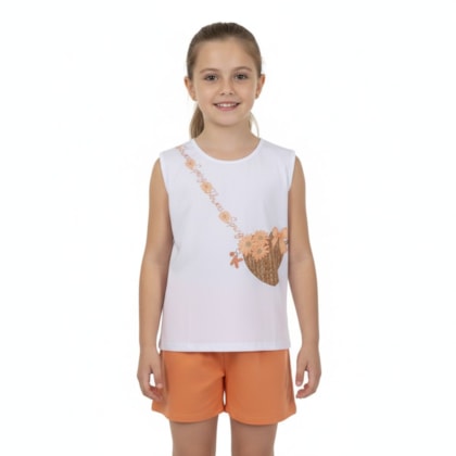 Conjunto Feminino Blusa Estampa Coração e Shorts 46241 - Kely Kety