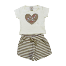 Conjunto Feminino Blusa Estampa Coração e Shorts Moletinho 11533 - Tiny Joy 