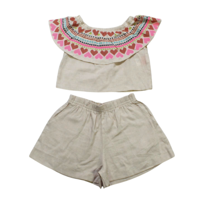 Conjunto Feminino Blusa  Estampa Corações e Shorts 50960 - Kely Kety