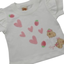 Conjunto Feminino Blusa Estampa Corações e Shorts 9870 - Livy