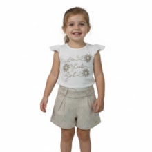 Conjunto Feminino Blusa Estampa Cute e Shorts Jacquard 18819 - Teddy