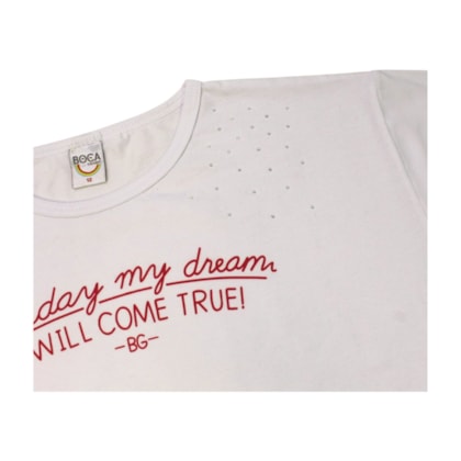 Conjunto Feminino Blusa Estampa Dream e Saia Moletinho 43762 - Boca Grande