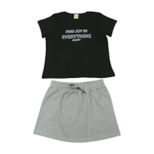 Conjunto Feminino Blusa Estampa Everything e Saia 15119 - Hrradinhos