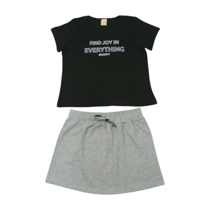Conjunto Feminino Blusa Estampa Everything e Saia 15119 - Hrradinhos