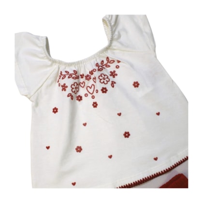 Conjunto Feminino Blusa Estampa Flores com Glitter e Shorts 26904 - Brandili  