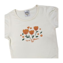 Conjunto Feminino Blusa Estampa Flores com Lantejoulas e Shorts Saia 17258 - Boca Grande  