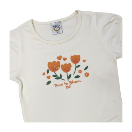 Conjunto Feminino Blusa Estampa Flores com Lantejoulas e Shorts Saia 17258 - Boca Grande  