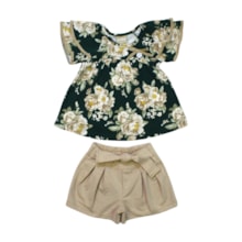 Conjunto Feminino Blusa Estampa Flores e Shorts 2001270 - Milon  