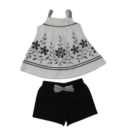 Conjunto Feminino Blusa Estampa Flores e Shorts 2001738 - Milon