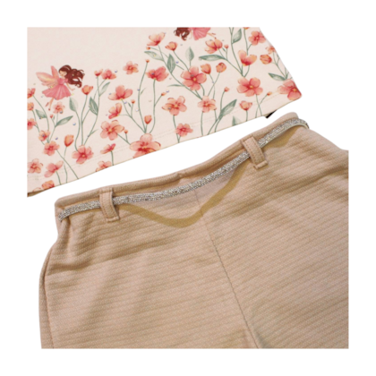 Conjunto Feminino Blusa Estampa Flores e Shorts Jacquard 37104 - Angerô       