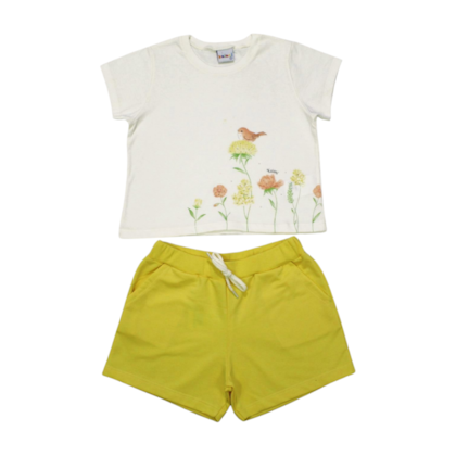 Conjunto Feminino Blusa Estampa Flores e Shorts Moletinho 11240 - Kaiani        