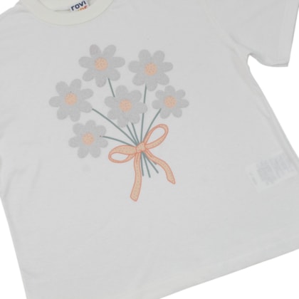 Conjunto Feminino Blusa Estampa Flores e Shorts Moletinho 314593 - Rovitex