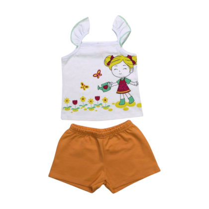 Conjunto Feminino Blusa Estampa Flores e Shorts Moletinho C91310 - Cativa 