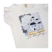 Conjunto Feminino Blusa Estampa Flores e Shorts Saia 21668 - Glinny