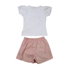 Conjunto Feminino Blusa Estampa Flores e Shorts Saia 21668 - Glinny
