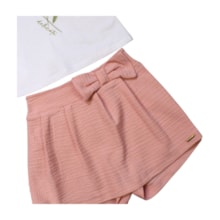 Conjunto Feminino Blusa Estampa Flores e Shorts Saia 71407 - Alenice 