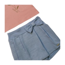 Conjunto Feminino Blusa Estampa Flores e Shorts Saia 71407 - Alenice 