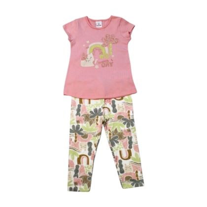 Conjunto Feminino Blusa Estampa Happy Day e Legging 26582 - Brandili  