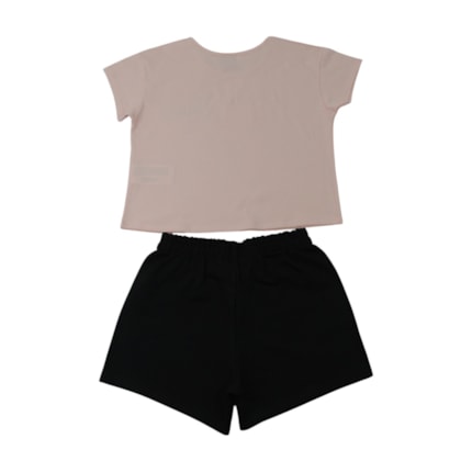 Conjunto Feminino Blusa Estampa Happy e Shorts Moletinho 1001844 - Kyly