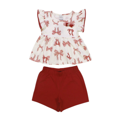 Conjunto Feminino Blusa Estampa Laços e Shorts 46187 - Alakazoo 