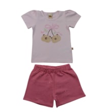Conjunto Feminino Blusa Estampa Laços e Shorts Moletinho 9880 - Livy