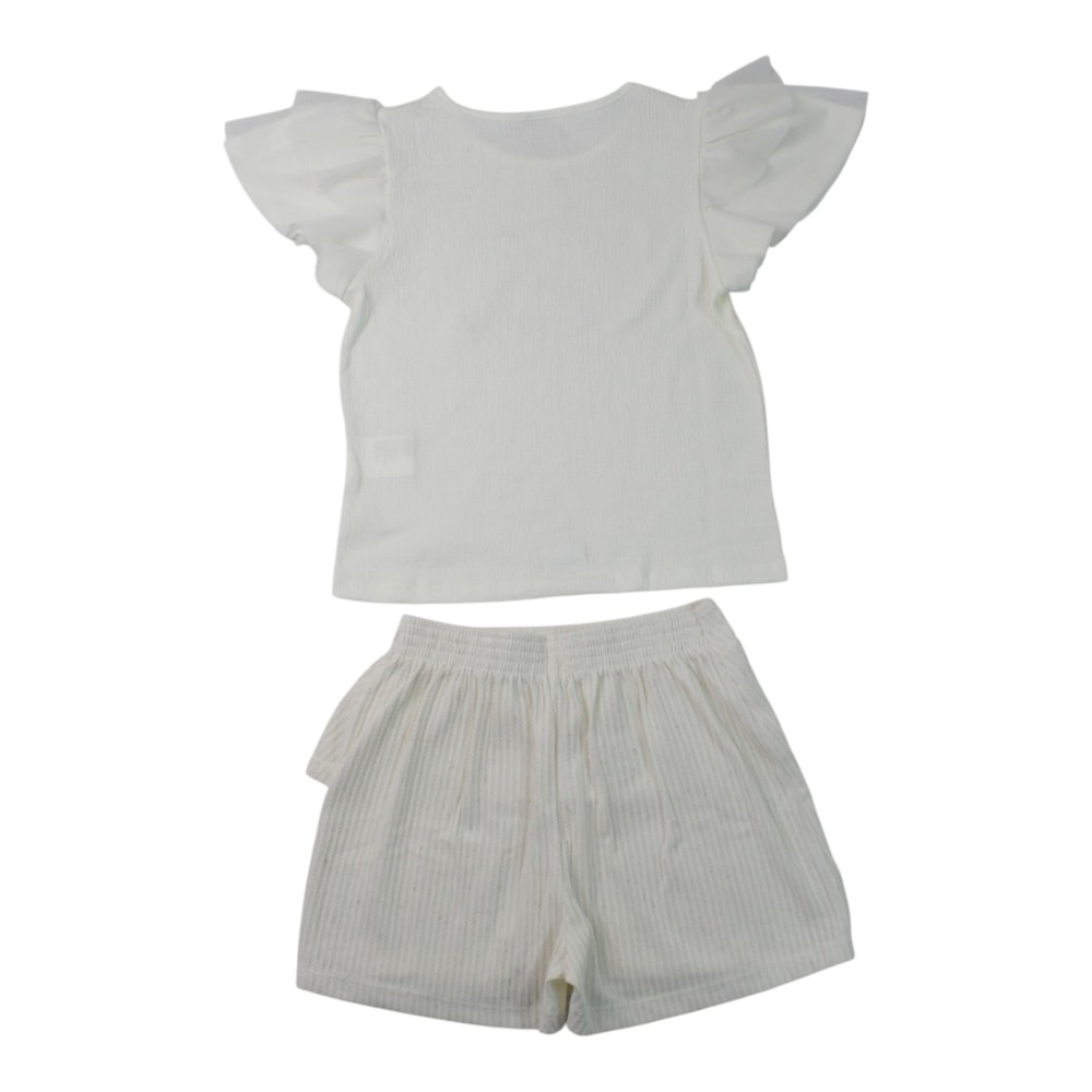 Conjunto Feminino Blusa Estampa Life e Shorts Saia 37500 - Angerô