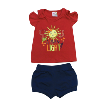 Conjunto Feminino Blusa Estampa Light e Shorts com Barra Estampado 20703 - Visua Radical 