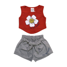 Conjunto Feminino Blusa Estampa Margarida e Shorts Tecido 07851 - Soletex