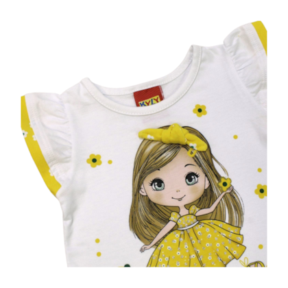 Conjunto Feminino Blusa Estampa Menina e Shorts 1000991 - Kyly 