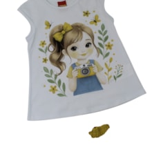 Conjunto Feminino Blusa Estampa Menina e Shorts Moletinho 1001778 - Kyly