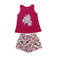 Conjunto Feminino Blusa Estampa Moto e Shorts 1000234 - Kyly 