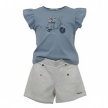 Conjunto Feminino Blusa Estampa Moto e Shorts 113748 - Trick Nick